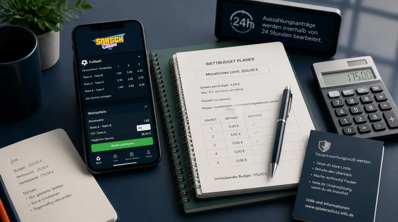 Sportwetten-Budget mit Einsatzplan, Quotenübersicht und festem Monatslimit auf einem Smartphone