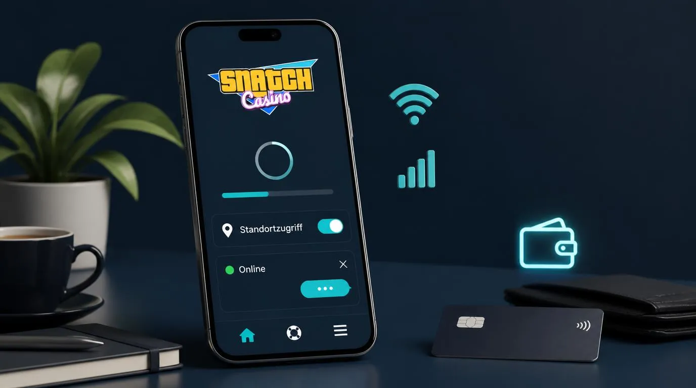 Smartphone mit Ladefehler, Standortfreigabe und geöffnetem Live-Chat für mobile Hilfe