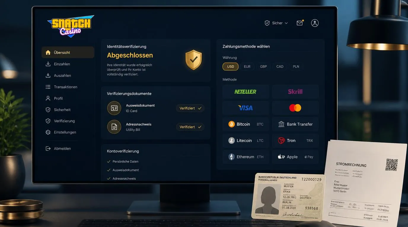 Verifizierte Casino-Kontoeröffnung mit Ausweisdokumenten und sicheren Zahlungsmethoden
